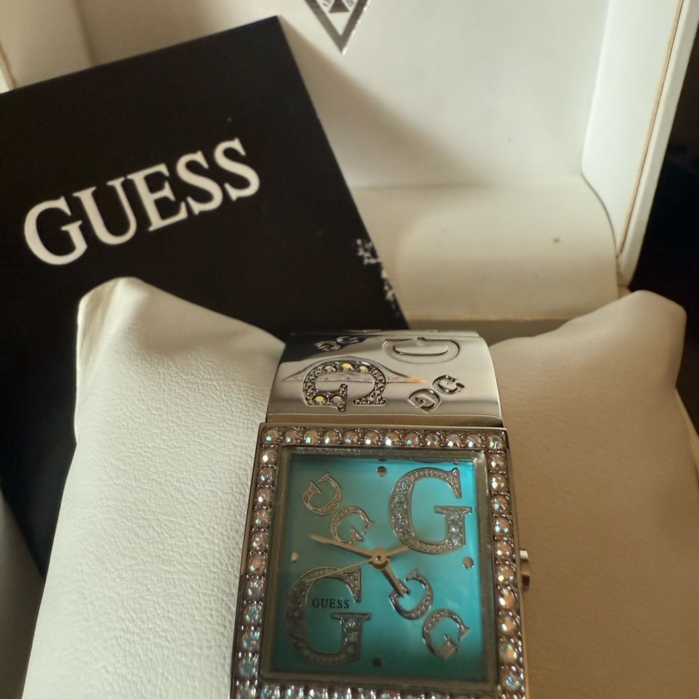 Guess Silver and Turquoise Watch